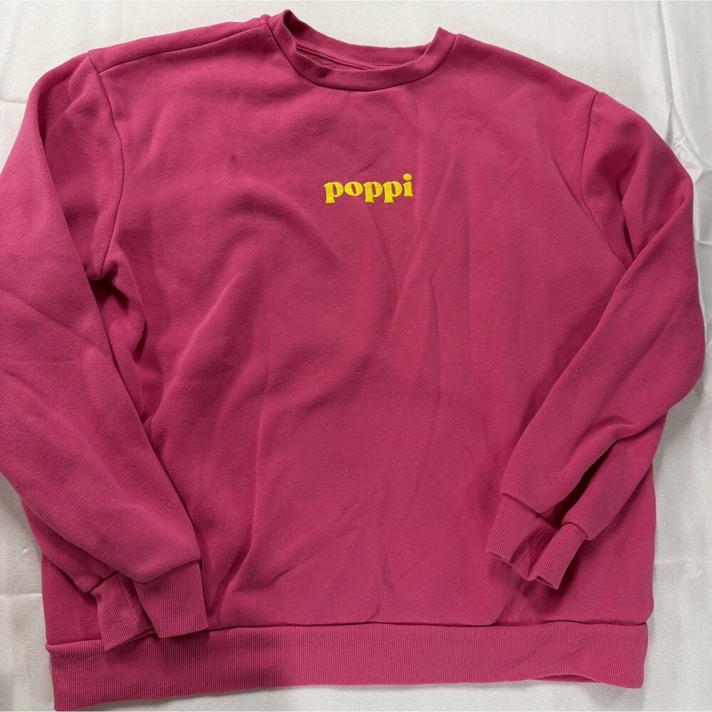 Poppi Target Hot Pink Sweatshirt Crewneck Size Large Iconic Flavor Forever